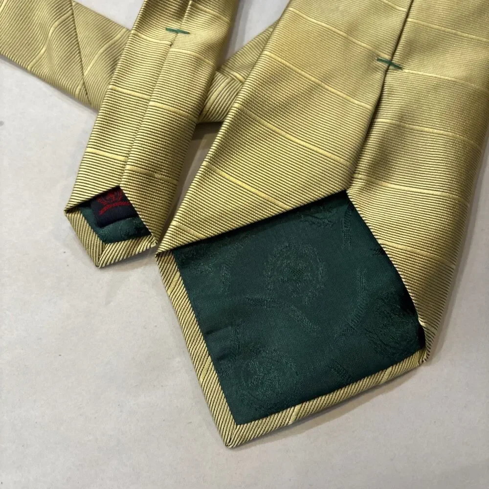 Tommy Hilfiger MEN'S TIE  Gold, Preppy Silk, USA 4” X 57” Designer Fraternity